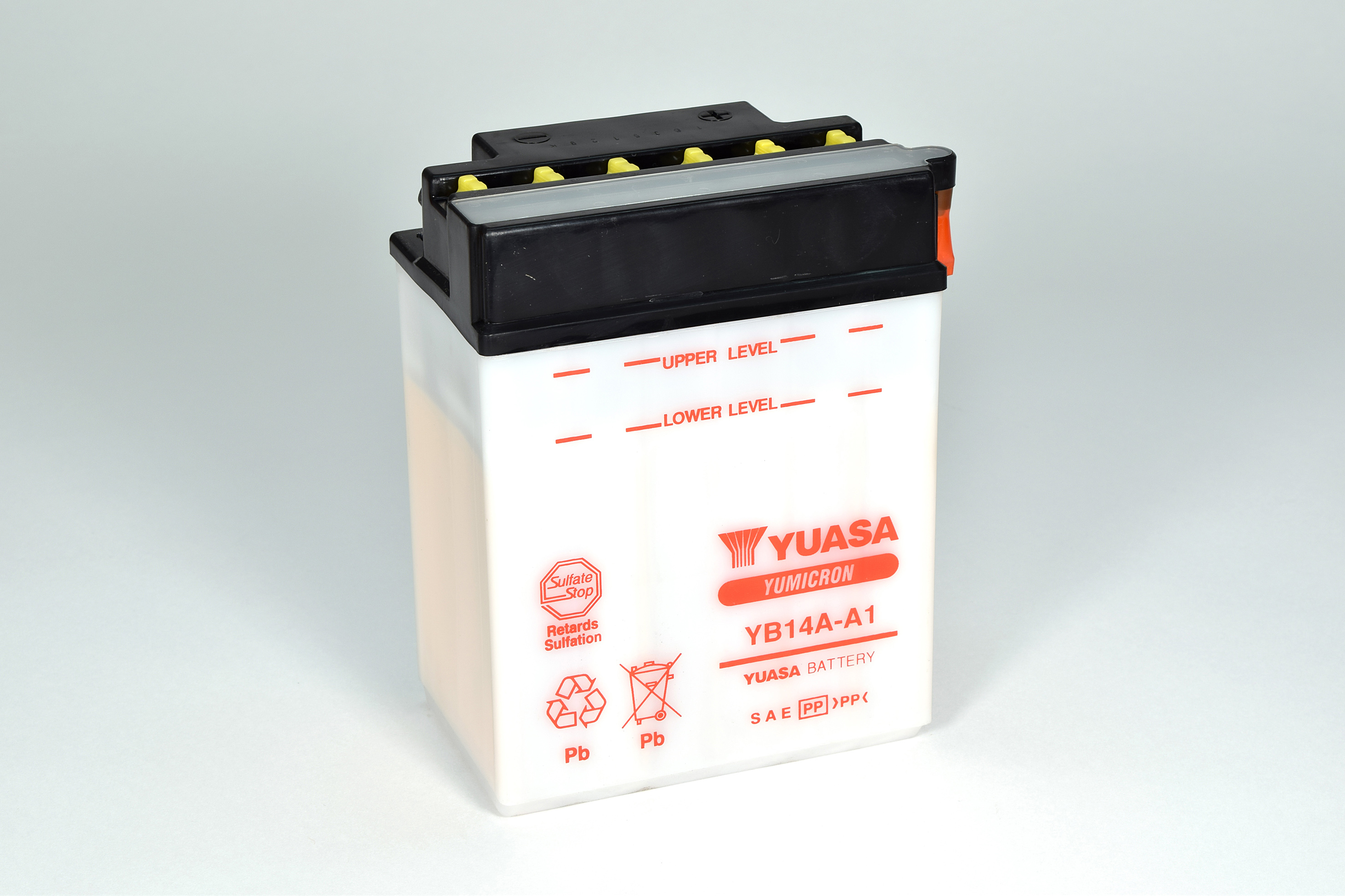 Batterie YUASA YB14A-A1 (DC) ohne Säure 12V/14AH (10 Std.) [134x89x176] CCA=175A Säurefüllmenge 900 ml