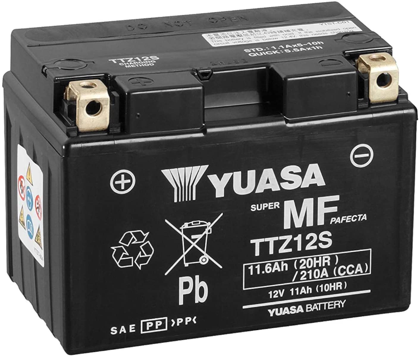 Batterie YUASA TTZ12S (WC) AGM / Gel 12V/11AH (10 Std.) [150x87x110] CCA=210A