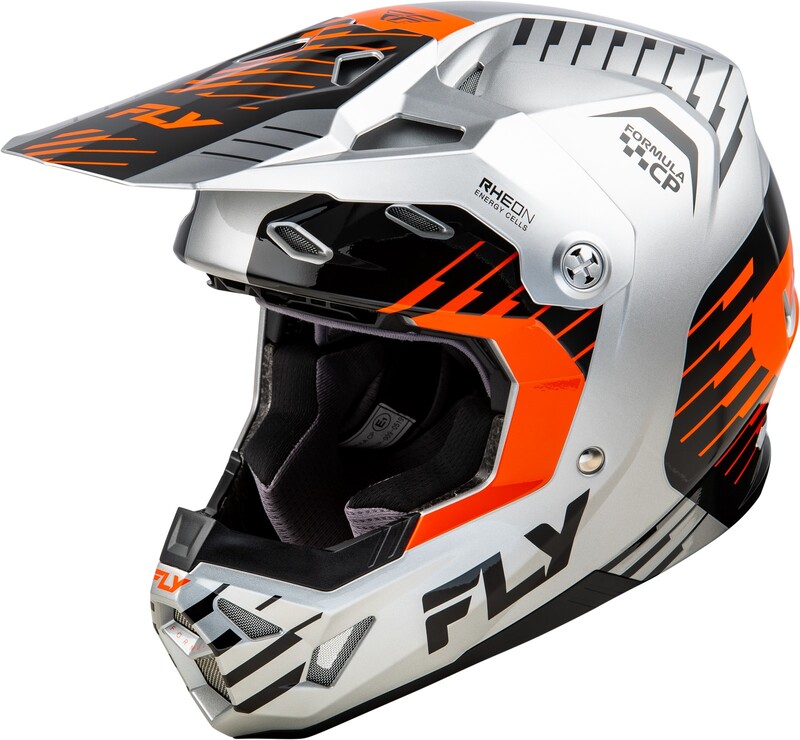 FLY RACING Formula CP Slice Helm - Grau/Orange/Schwarz FLY RACING Formula CP Slice Helm - Grau/Orange/Schwarz