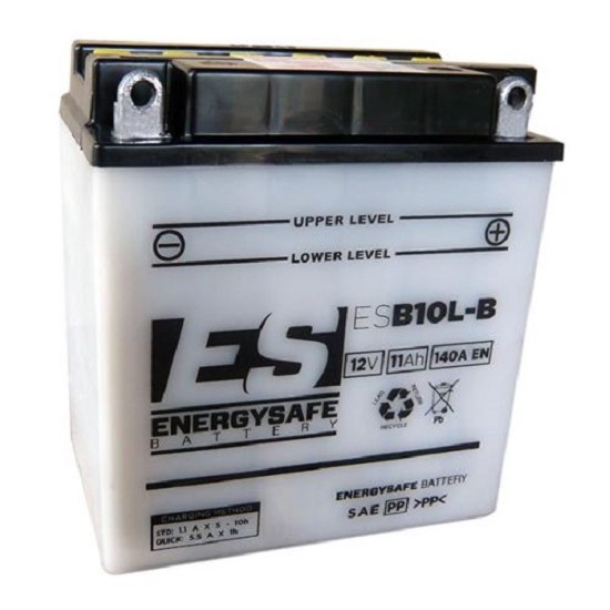 Batterie ENERGYSAFE ESB10L-B (CP) mit Säurepack 12V/11AH (10 Std.) [135x90x145] CCA=140A (2 Jahre Garantie - s. Artikeltext)