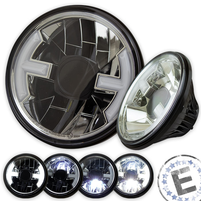Scheinwerfereinsatz-LED Hawk 7 klar chrom Scheinwerfereinsatz-LED Hawk 7 klar chrom