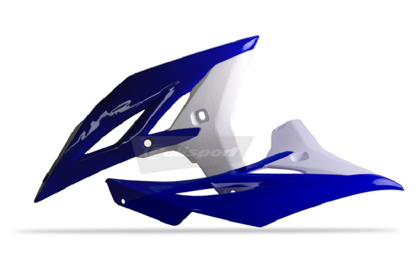 POLISPORT Kühlerspoiler seitlich Originalfarbe 11-12 Blau/Weiß passend für Yamaha YZ250F/W R450F