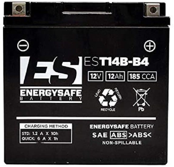 Batterie ENERGYSAFE EST14B-B4 (WC) AGM / Gel 12V/12AH (10 Std.) [150x70x145] CCA=185A (2 Jahre Garantie - s. Artikeltext)
