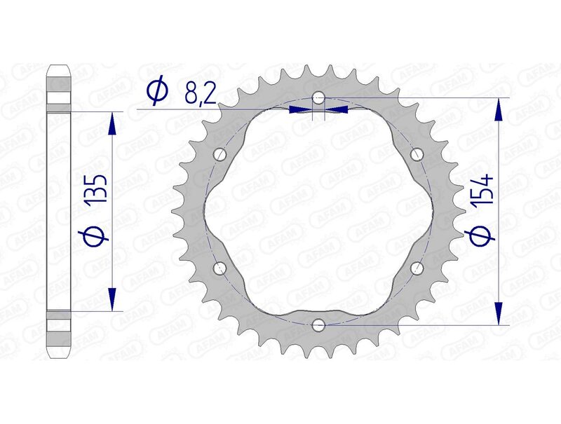 AFAM Aluminium Kettenrad hinten 51803 - 525 - Benötigt einen AFAM-Kronenhalter AFAM Aluminium Kettenrad hinten 51803 - 525 - Benötigt einen AFAM-Kronenhalter