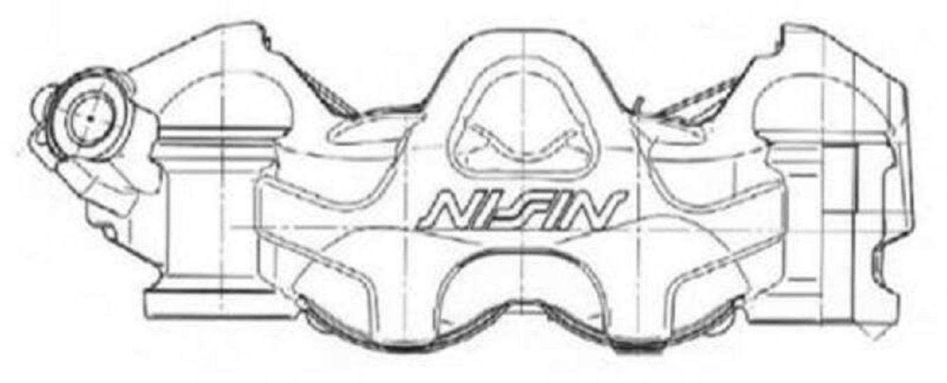 NISSIN 4-Kolben-Bremssattel links - Radial
