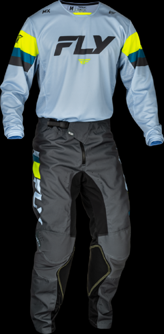 FLY RACING Kinetic Prix Hose - Eisgrau/Anthrazit/ Hi-Vis FLY RACING Kinetic Jugend-Hose - Eisgrau/Anthrazit/Hi-Vis