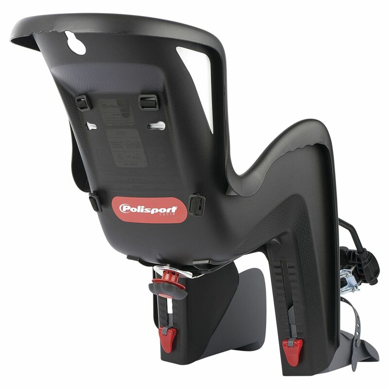 POLISPORT Bilby Maxi FF Rear Child Bike Seat Frame Mounting - Black/Dark Grey