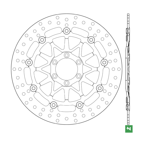 Bremsscheibe DF5306EFC (5 mm) ,schwimmend Ø aussen/innen: 320/64 mm, Lochkreis: 80 mm 6-Loch (8,5 mm), Offset: 10 mm Bremsscheibe DF5306EFC (5 mm) ,schwimmend Ø aussen/innen: 320/64 mm, Lochkreis: 80 mm 6-Loch (8,5 mm), Offset: 10 mm