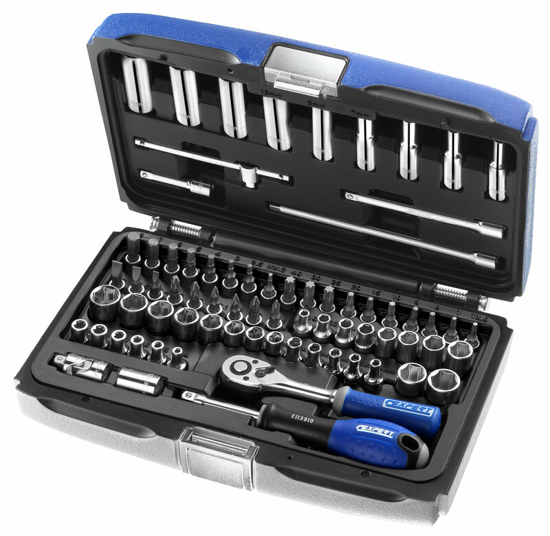 EXPERT Satz Stecknüsse mit Ratsche 1/4 metrische und Zoll-Größen EXPERT Satz Stecknüsse mit Ratsche 1/4 metrische und Zoll-Größen