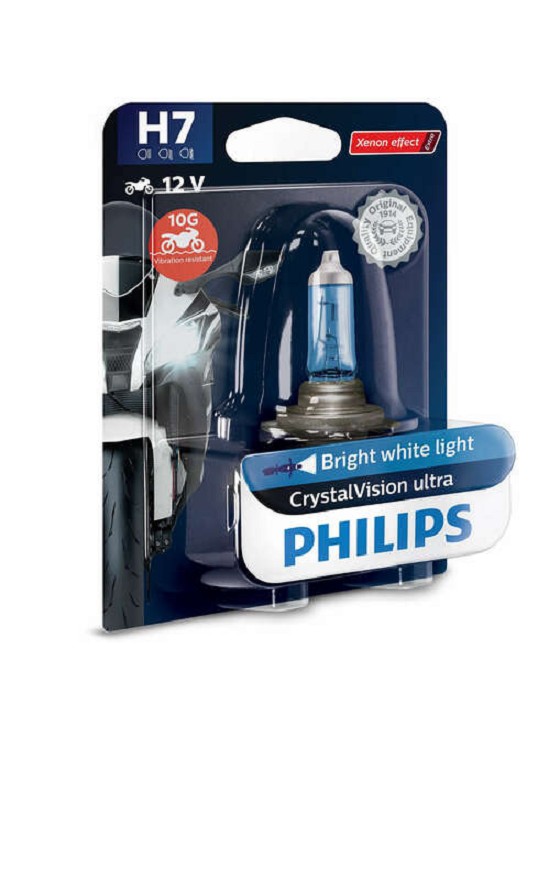 PHILIPS H7 CrystalVision Ultra Moto Glühlampe 12V/55W - 1 Stck.