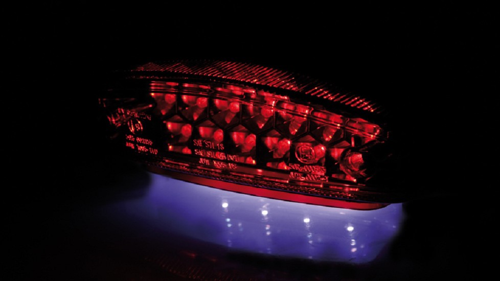 HIGHSIDER smart LED-Rücklicht MONSTER, rotes Glas, E-gepr.