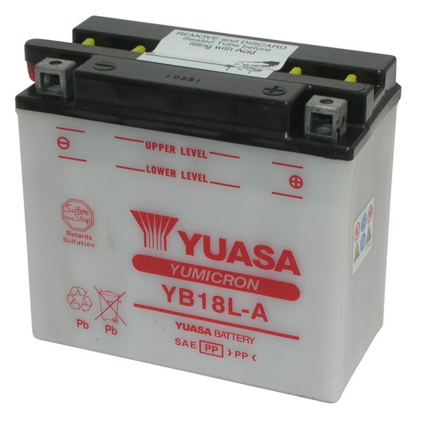 Batterie YUASA YB18L-A (CP) mit Säurepack 12V/18AH (10 Std.) [180x90x162] CCA=215A