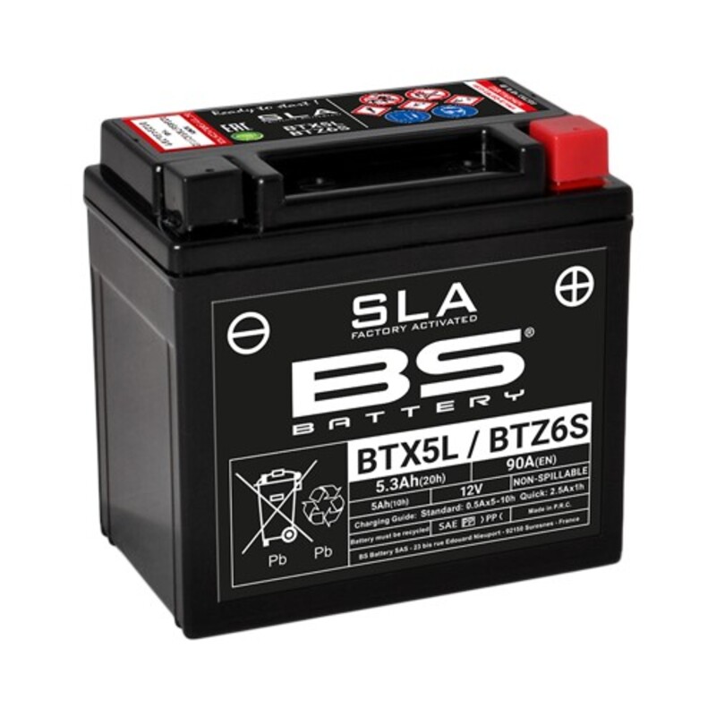 BS BATTERY SLA Wartungsfreie Batterie Werkseitig aktiviert - BTX5L / BTZ6S BS BATTERY SLA Wartungsfreie Batterie Werkseitig aktiviert - BTX5L / BTZ6S
