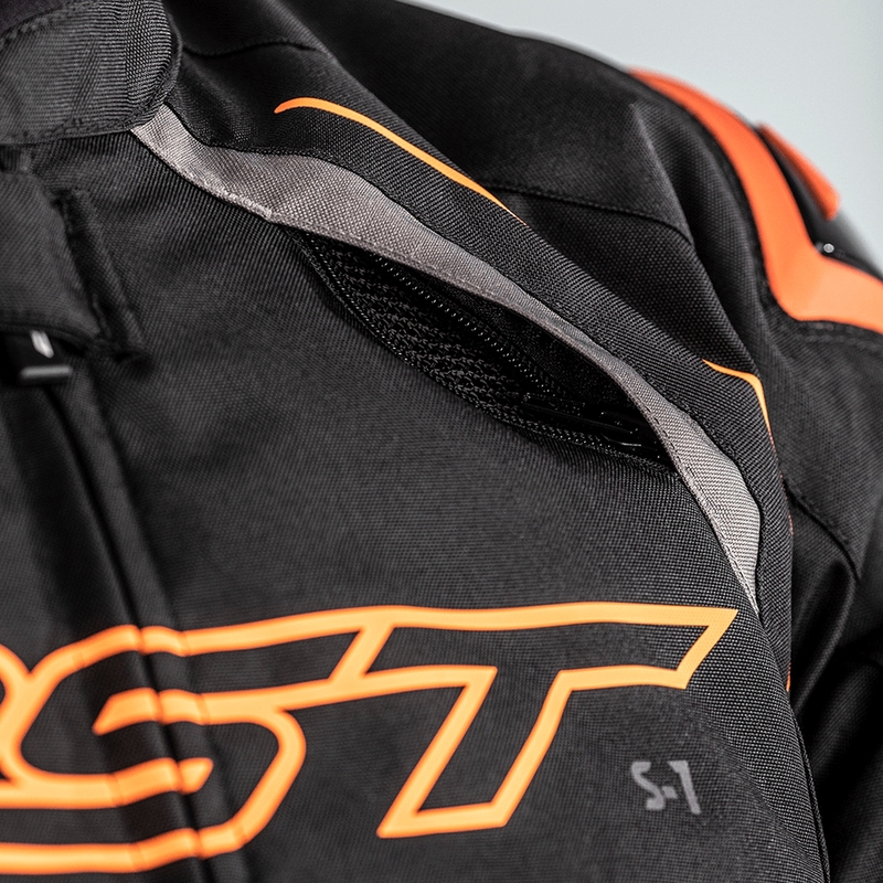 RST S-1 Jacke Textil Schwarz/Grau/Orange Größe L