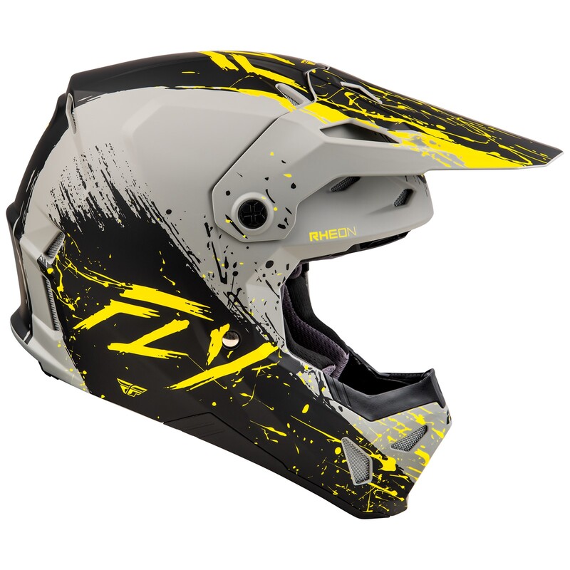 FLY RACING Formula CP Manic Helm - Mattgrau/Schwarz/Gelb