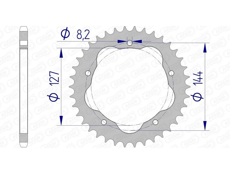 AFAM Aluminium Kettenrad hinten 51607 - 520 - Benötigt einen AFAM-Kronenhalter AFAM Aluminiumkettenrad hinten 51607 - 520 - Benötigt einen AFAM-Kronenhalter