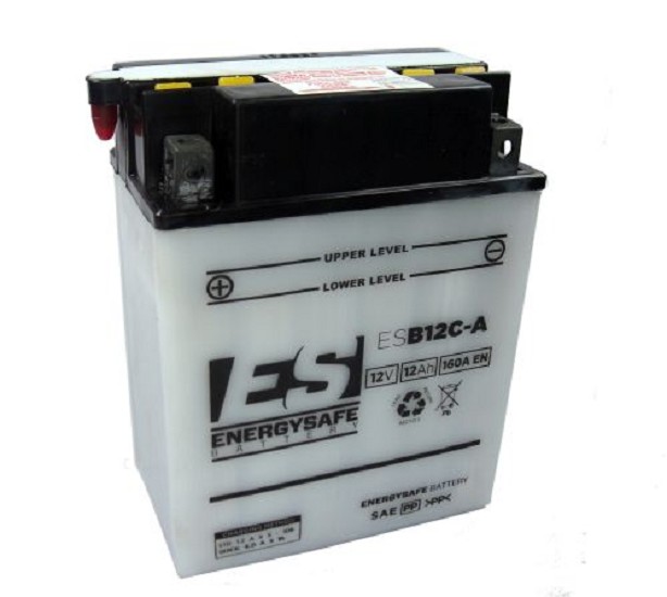 Batterie ENERGYSAFE ESB12C-A (CP) mit Säurepack 12V/12AH (10 Std.) [134x80x175] CCA=160A (2 Jahre Garantie - s. Artikeltext)