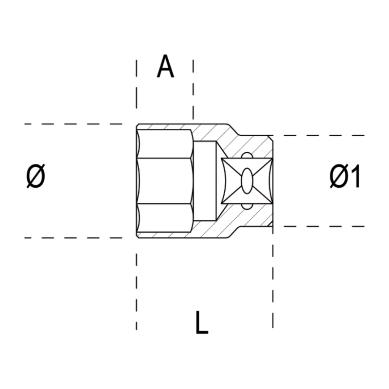 BETA Sechskant Steckschlüssel - 65 mm