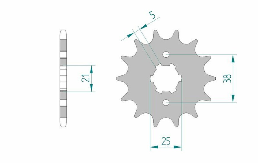 AFAM Standard Stahlritzel vorne 21308 - 520 AFAM Standard Stahlritzel vorne 21308 - 520