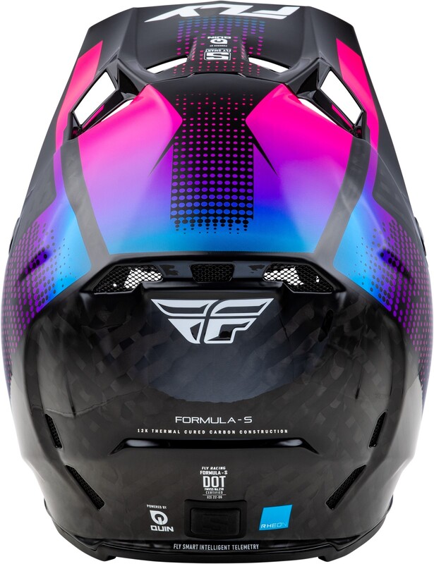 FLY RACING Formula S Carbon Protocol Helm - Schwarz Carbon/Blau/Pink