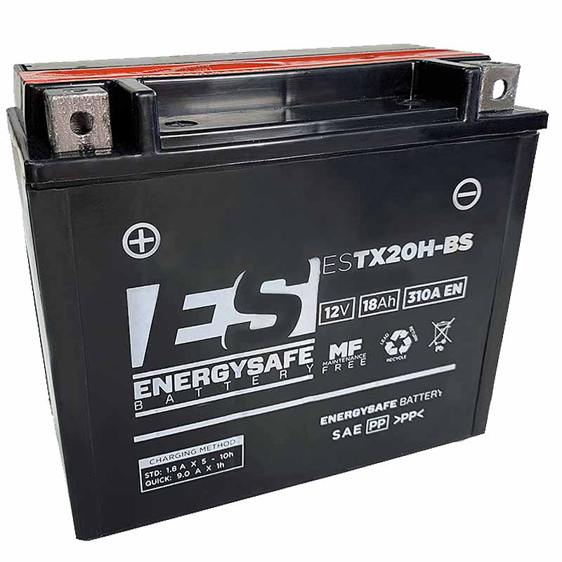 Batterie ENERGYSAFE ESTX20H-BS (CP) mit Säurepack 12V/18AH (10 Std.) [175x85x160] CCA=310A (2 Jahre Garantie - s. Artikeltext)