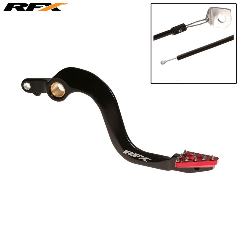 RFX Pro ST Hinterradbremshebel (Hart eloxiert Schwarz/Rot) - passend für Honda CR250