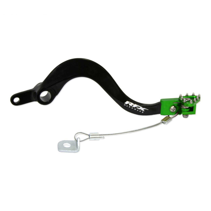 RFX Pro FT Hinterradbremshebel (Schwarz/Grün) - passend für Kawasaki KXF250/450