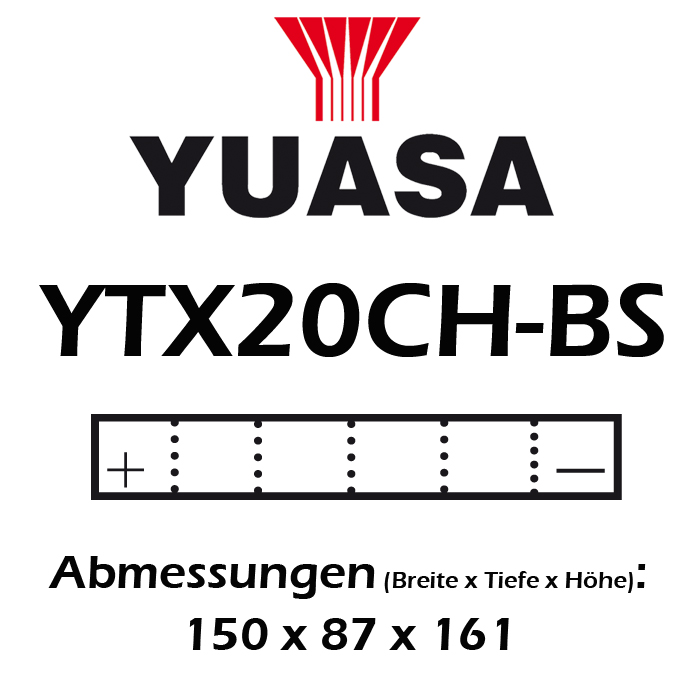 Batterie YUASA YTX20CH-BS 18 AH MF