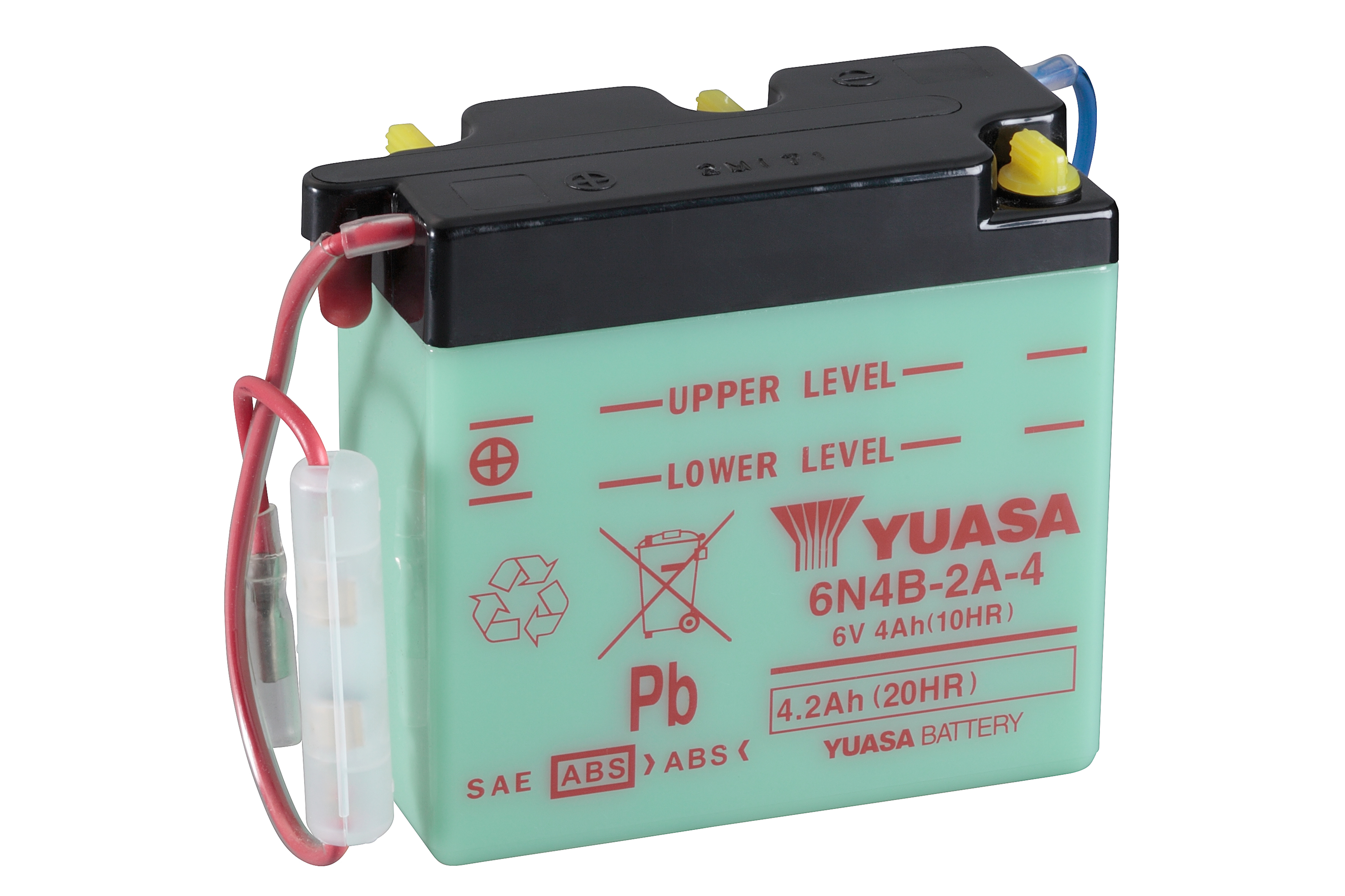 Batterie YUASA 6N4B-2A-4 (DC) ohne Säure 6V/4AH (10 Std.) [102x48x96] Säurefüllmenge 200 ml