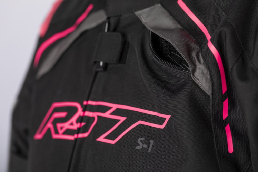 RST Damen S1 CE Textil-Jacke - Schwarz/Neon Pink Size L