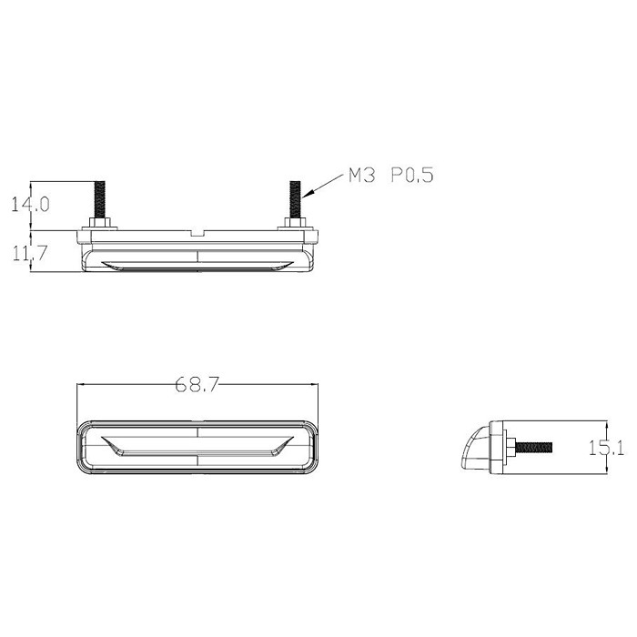 LED-Kennzeichenbeleuchtung Nice ABS schwarz