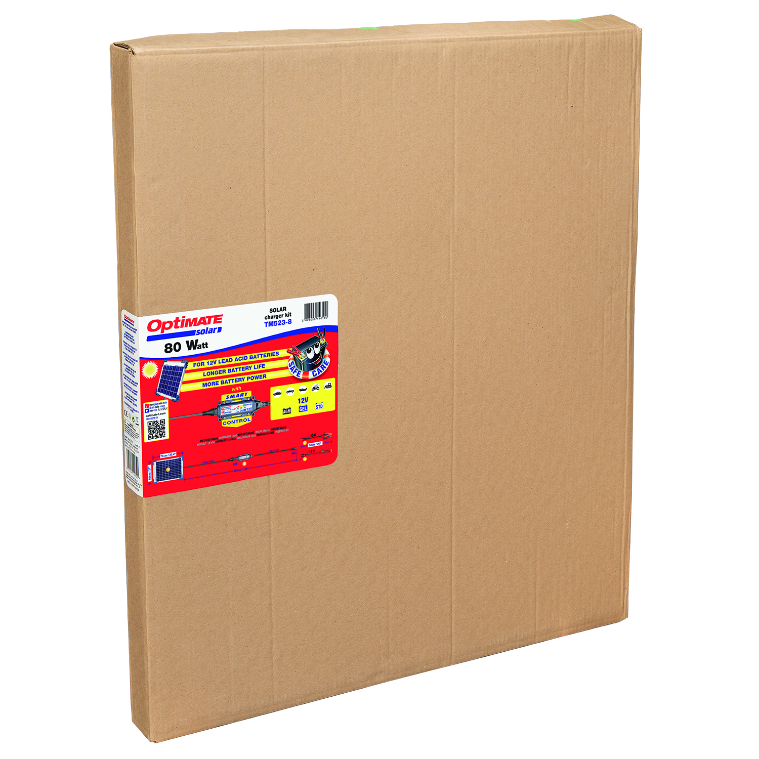 Batterieladegerät OptiMATE SOLAR + 80W Solar-Pa SolarImpuls-Ladegerät 12V, 6.67A STD/AGM/Gel