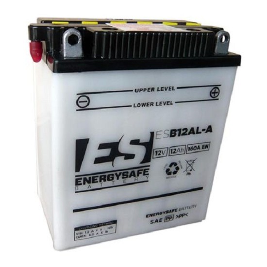 Batterie ENERGYSAFE ESB12AL-A (CP) mit Säurepack 12V/12AH (10 Std.) [134x80x160] CCA=160A (2 Jahre Garantie - s. Artikeltext)
