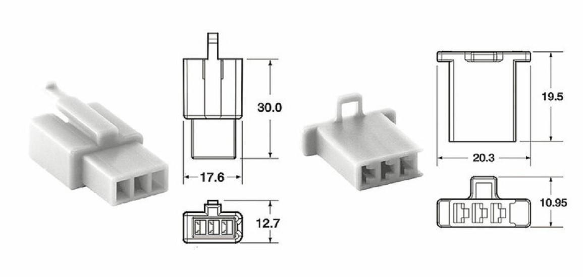 BIHR Satz Steckverbinder 110 ML OE 3-polig Ø 0,5mm²/0,85 mm² - 5 komplette Sätze BIHR Satz Steckverbinder 110 ML OE 3-polig Ø 0,5mm²/0,85 mm² - 5 komplette Sätze