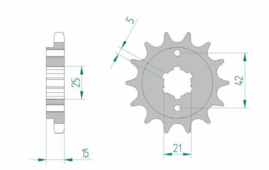 AFAM Standard Stahlritzel vorne 52500 - 530 AFAM Standard Stahlritzel vorne 52500 - 530