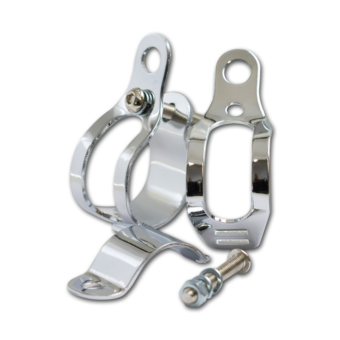 Blinkerhalter-Set chrom Ø Gabel 30-45mm Blinkerhalter-Set chrom Ø Gabel 30-45mm