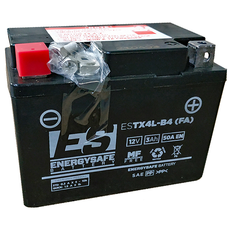 Batterie ENERGYSAFE ESTX4L-B4 (WC) AGM / Gel 12V/3AH (10 Std.) [114x71x86] CCA=50A (2 Jahre Garantie - s. Artikeltext)