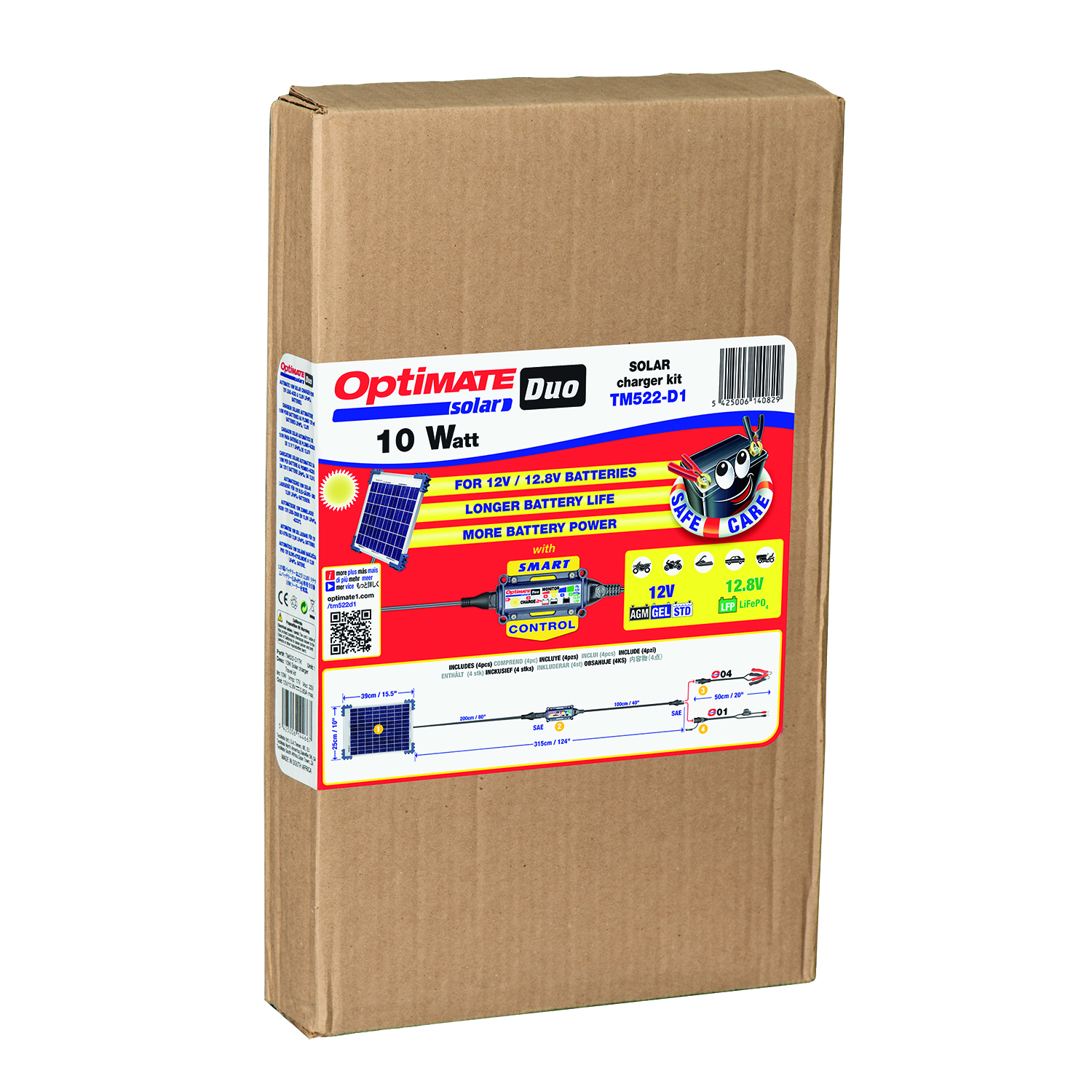 Batterieladegerät Optimate Solar Duo + 10W Solar P SolarImpuls-Ladegerät 12V, 0.83A STD/AGM/Gel
