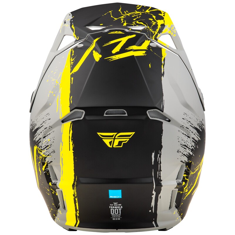 FLY RACING Formula CP Manic Helm - Mattgrau/Schwarz/Gelb