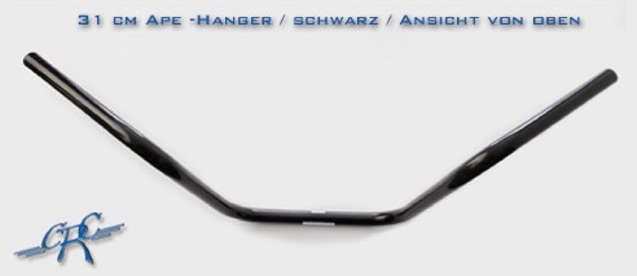 1 Zoll-Lenker Ape Hanger schwarz/Kerbe