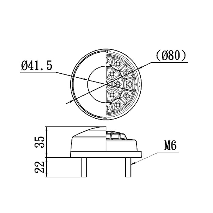 LED-Blinker Rücklichtkombi Round