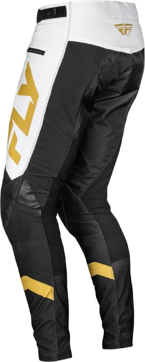 FLY RACING Rayce Jugend Fahrradhose - Weiß/Schwarz/Gold