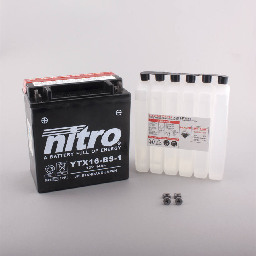 Batterie NITRO NTX16-BS-1 (CP) mit Säurepack 12V/14Ah [150x87x161] CCA=230A