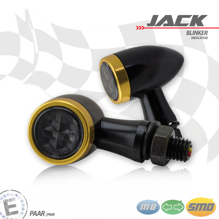 SMD-Blinkerset Jack schwarz Zierring gold