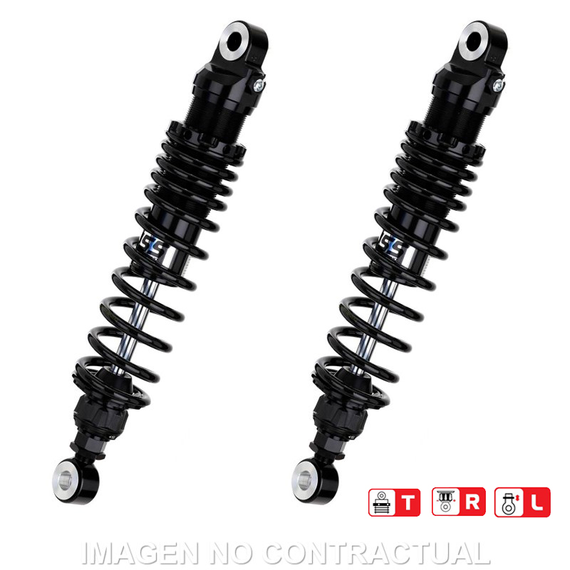 Federbein Z362-Serie Stereo hinten Black Edition für Kompatibel mit TRIUMPH Bonneville T120 (16-), Street Cup 900 RZ362-350TRL-48-B