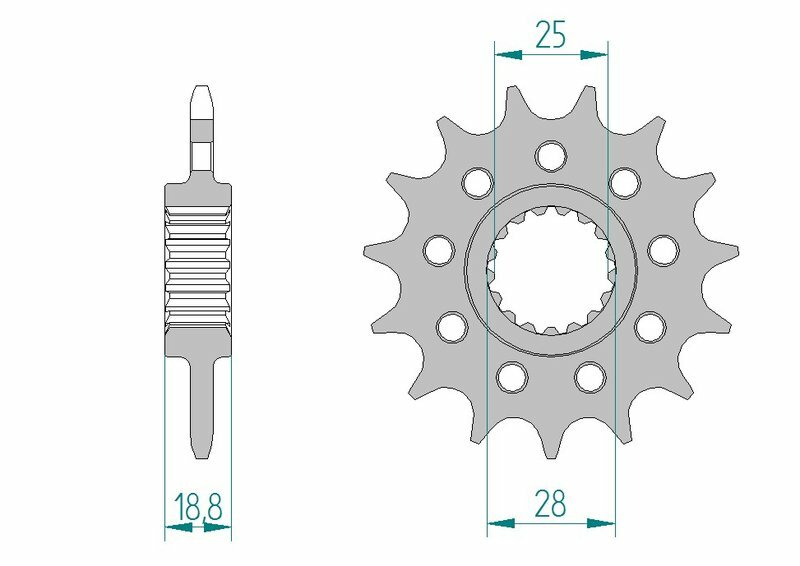 AFAM Standard Stahlritzel vorne 61802 - 520 AFAM Standard Stahlritzel vorne 61802 - 520