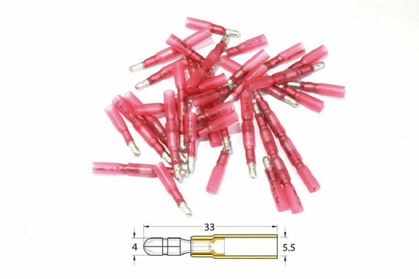 BIHR Schrumpfschlauch-Crimpverbinder männlich rot transparent Ø 0,5 mm²/1,5 mm² - 50 Stück BIHR Schrumpfschlauch-Crimpverbinder männlich rot transparent Ø 0,5 mm²/1,5 mm² - 50 Stück