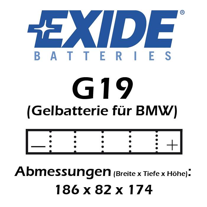 Batterie EXIDE GEL 12-19 GEL 19 AH