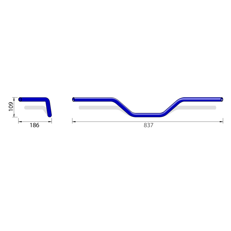 HIGHSIDER pro Flat Track Bar L14,22mm,verchromt
