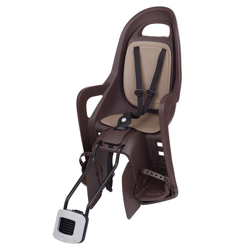 POLISPORT Groovy Maxi FF 29 Rear Child Bike Seat Frame Mounting - Dark Brown/Brown
